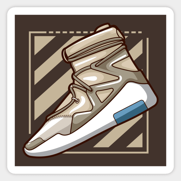 Air FOG 1 Oatmeal Sneaker Sticker by milatees